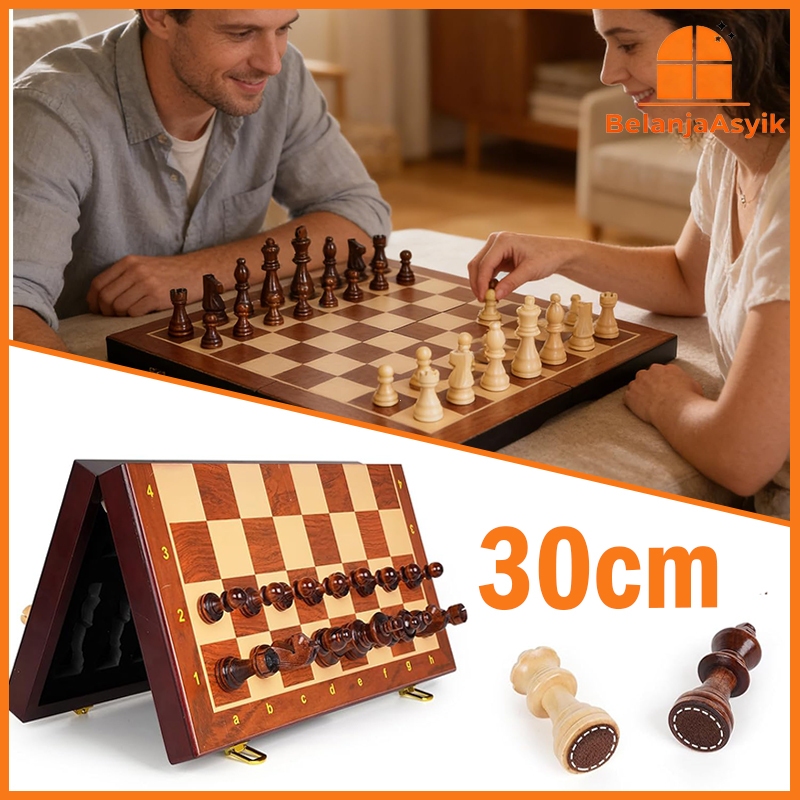 [COD]Catur Lipat Magnet Papan Catur Kayu Catur Kayu Internasional Papan Catur Lipat Chess Board Magn