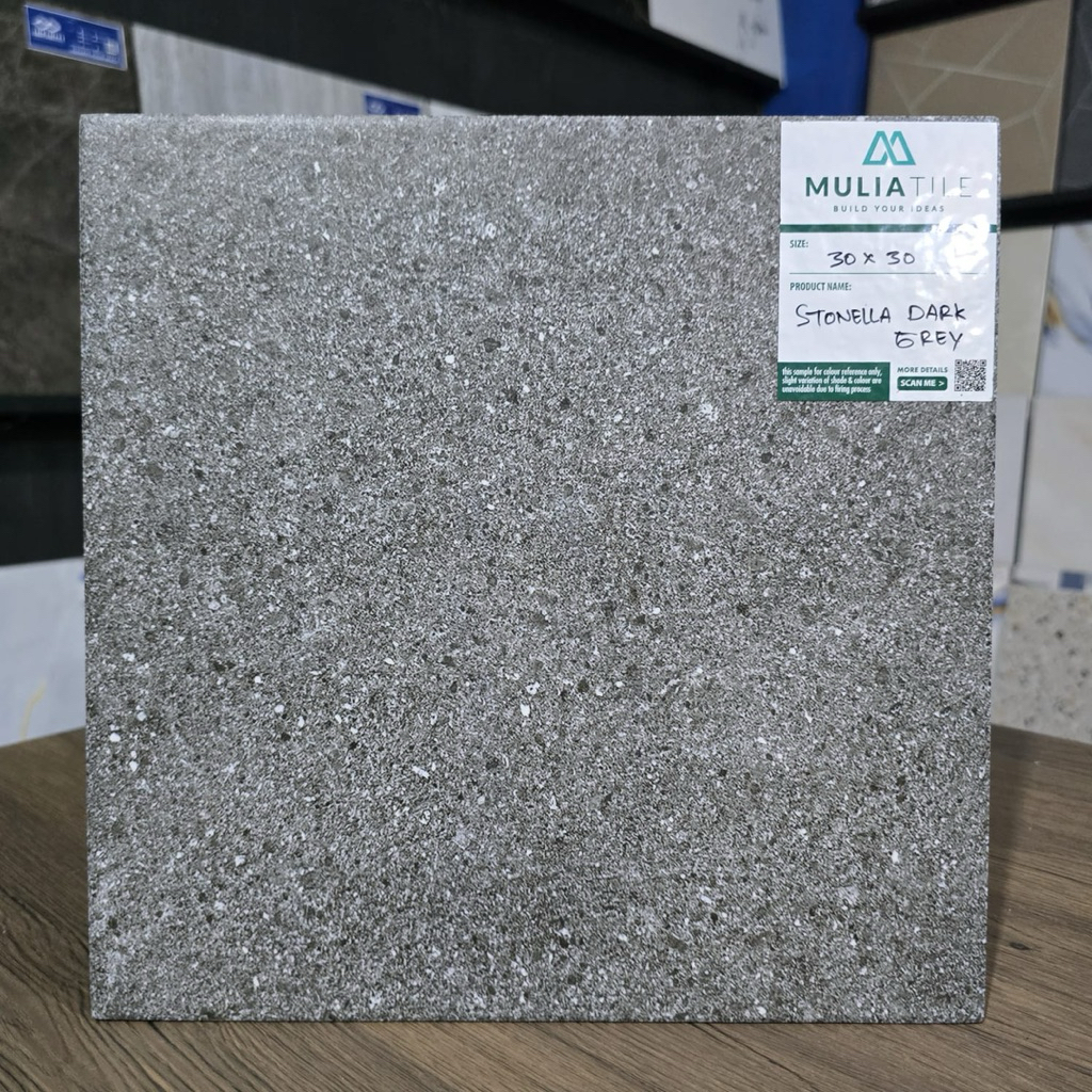 Keramik Lantai 30x30 Stonella Dark Grey
