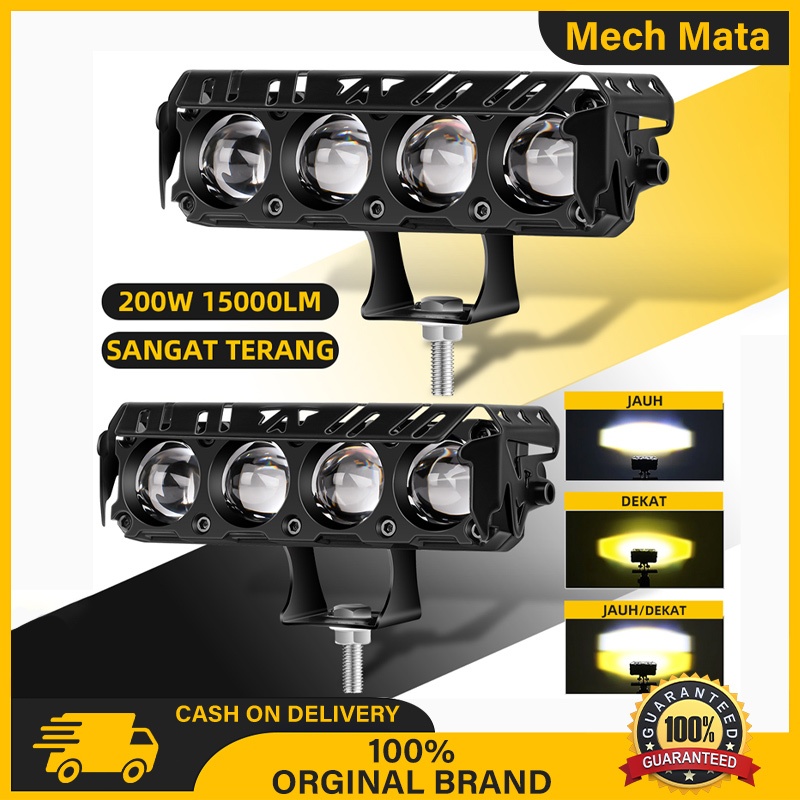 Lampu Tembak Laser SQL 4 Mata  / lampu sorot depan motor mobil truck  /Untuk Offroad, SUV, Truk  /  