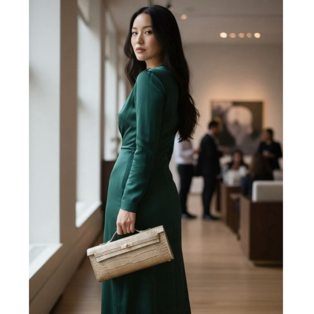 Tas Wanita Kulit Asli Kelly Clutch Panjang Genuine Leather Clutch Top Handle Hand Bag