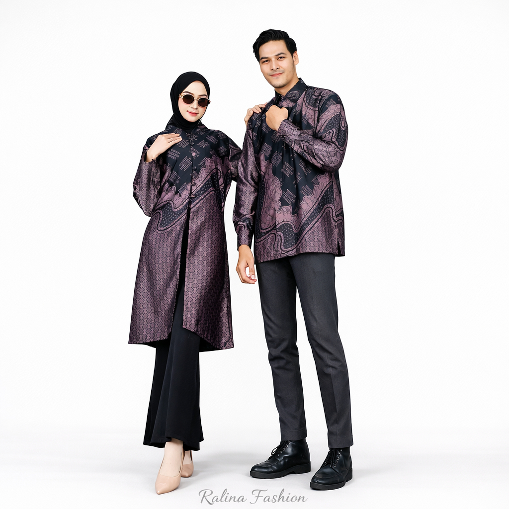 Couple Batik Modern Premium – Baju Batik Couple Pria Wanita- Tunik Batik Elegan Kondangan Kekinian- 