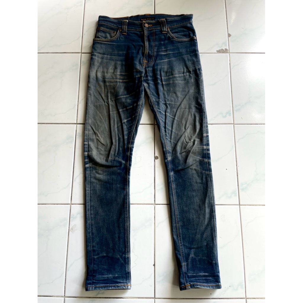 Nudie jeans denim fading natural second bekas