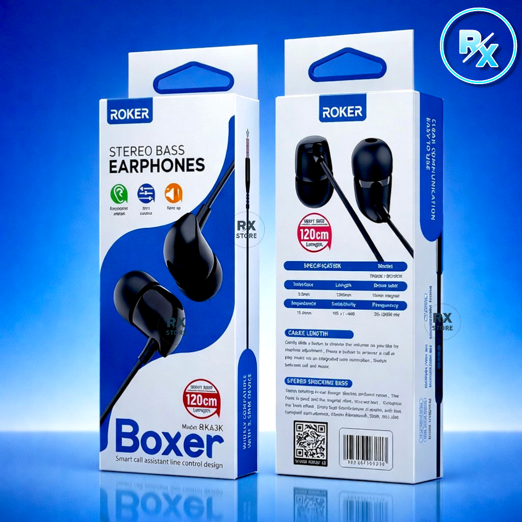 Roker RK63K Stereo Bass Handsfree Earphone - Headset Roker Boxer