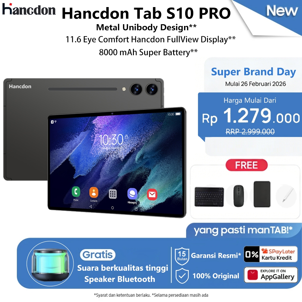 [Free Mouse Keyboard Case] Hancdon Tablet S10Pro (16GB+1024GB) 11.6inch"lPS Screen Tablet Android15 