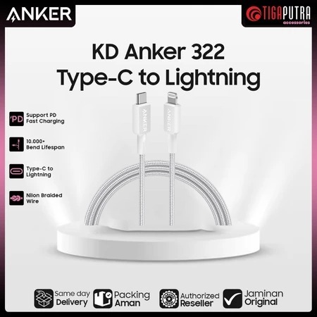 Anker 322 Kabel Data USB-C to Lightning MFI Certified