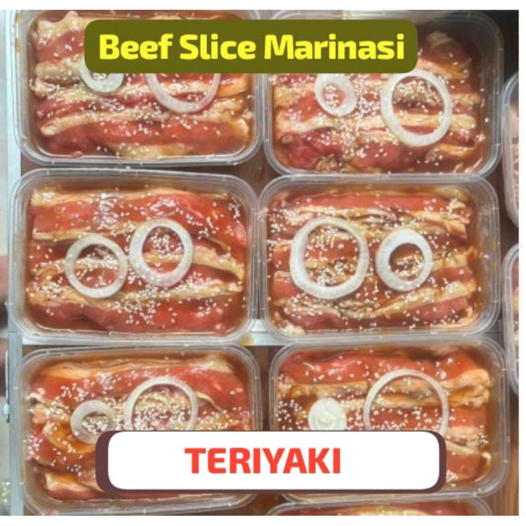 Daging Sapi Iris Beef Slice HALAL Shortplate Brisket GRADE A rasa TERIYAKI Triyaki Marinated 500 gra