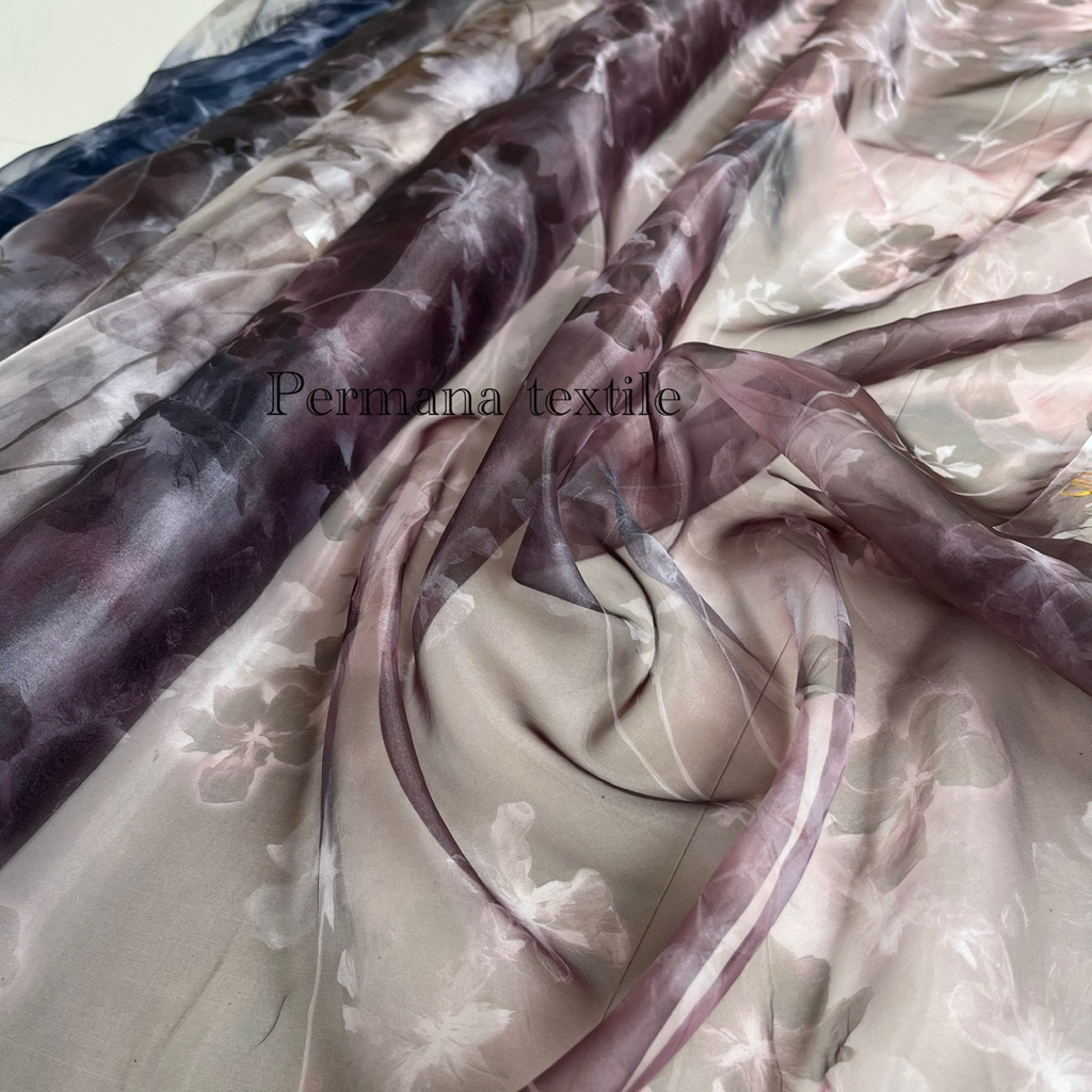 Kain Organza Silk Premium Print Motif