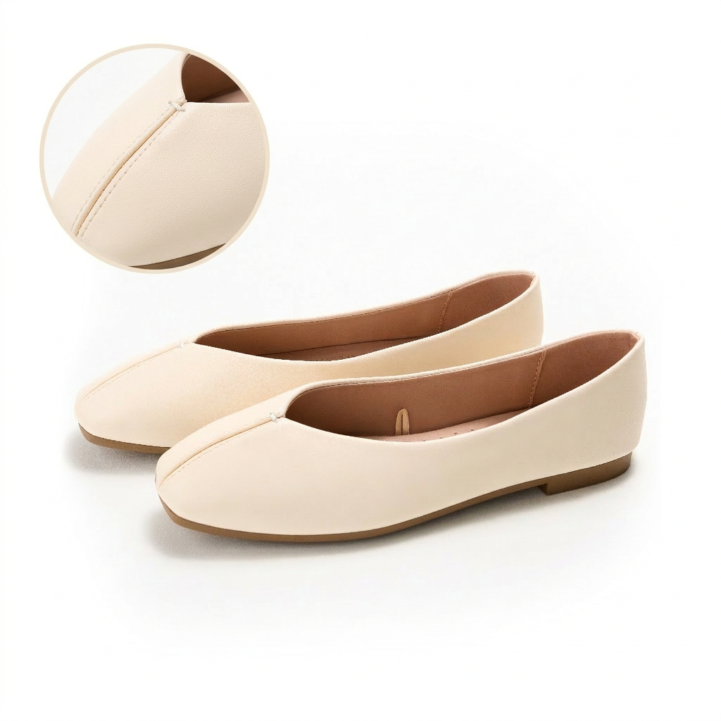 Berrybenka Sofia Meisa Leather Sepatu Flat Wanita Kulit Flat Shoes Nyaman untuk Daily