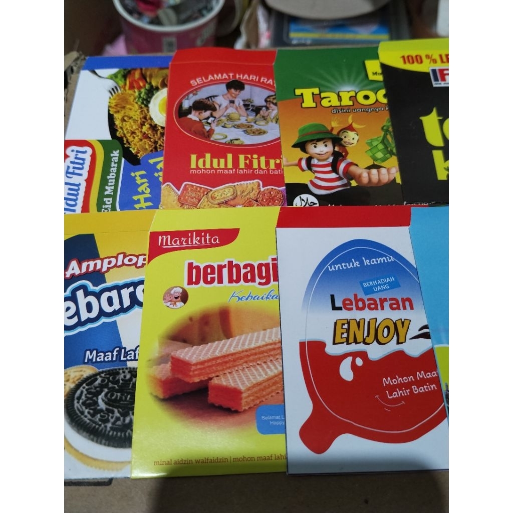 amplop lebaran unik motif snack