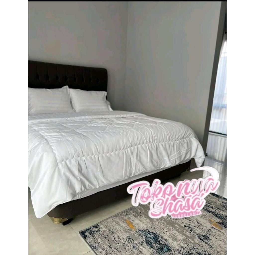 toko Shasa Pekanbaru  "SALE" bedcover set lengkap king size 180x200 tinggi sprei 30 cm bedcover set 