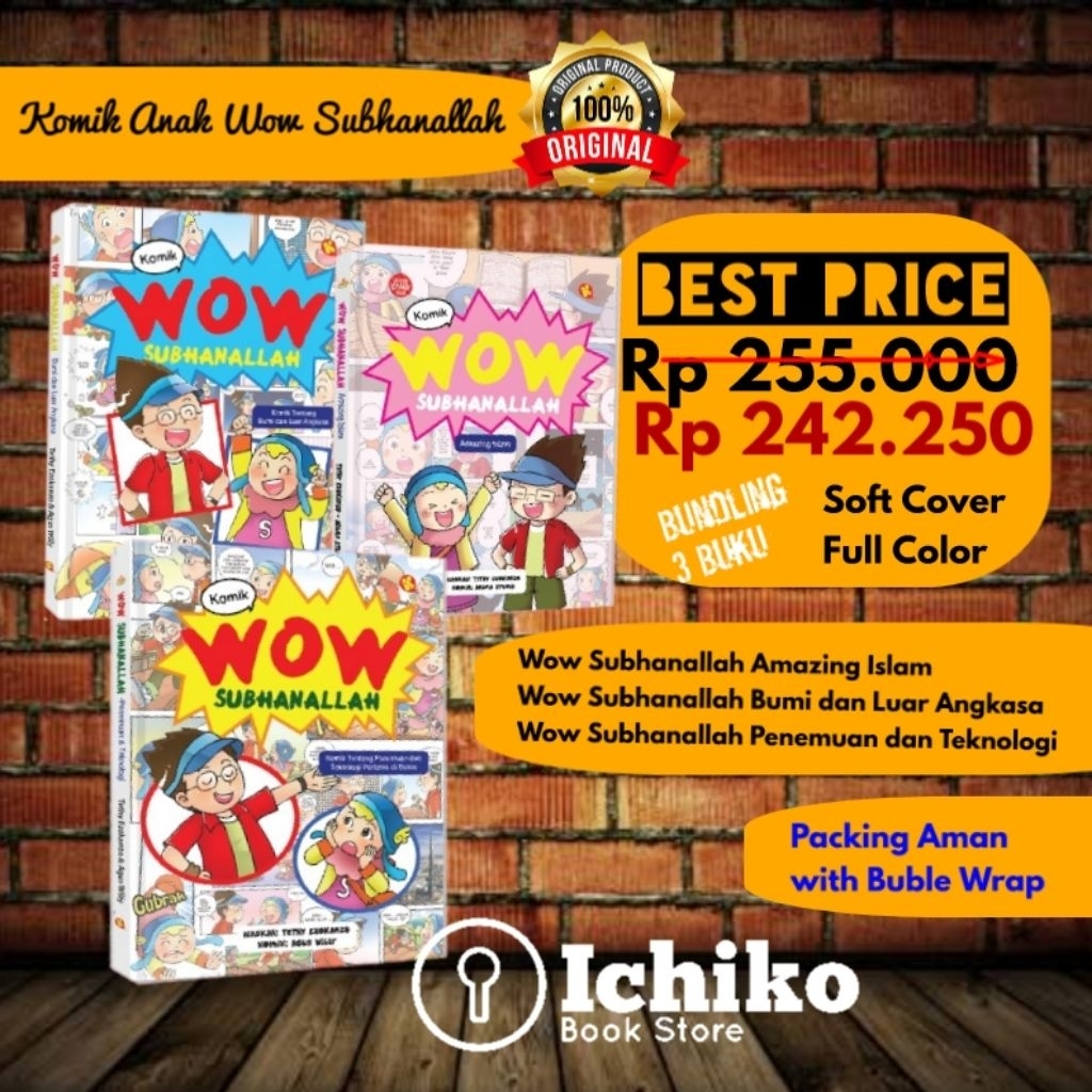 PAKET Komik Anak Wow Subhanallah Amazing Islam- Bumi dan Luar Angkasa -Penemuan dan Teknologi /Al Ka