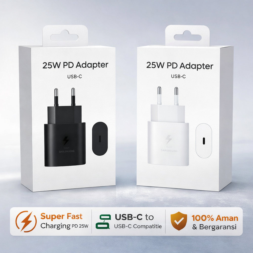TORQWIRE untuk Kepala Charger Samsung 25W Type C + Kabel C to C Charging Set Ori