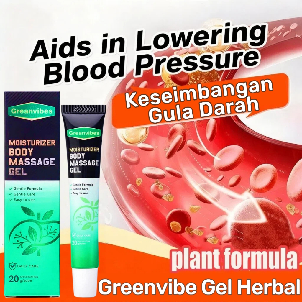 Greenvibes/Sol Gel - Penunjang Keseimbangan Gula Darah, Moisturizer Body Massage Gel, Perawatan Hari