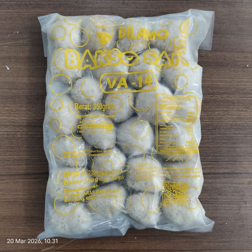 Baso Bakso Sapi VA-14  350gr/25pcs - DILAMO