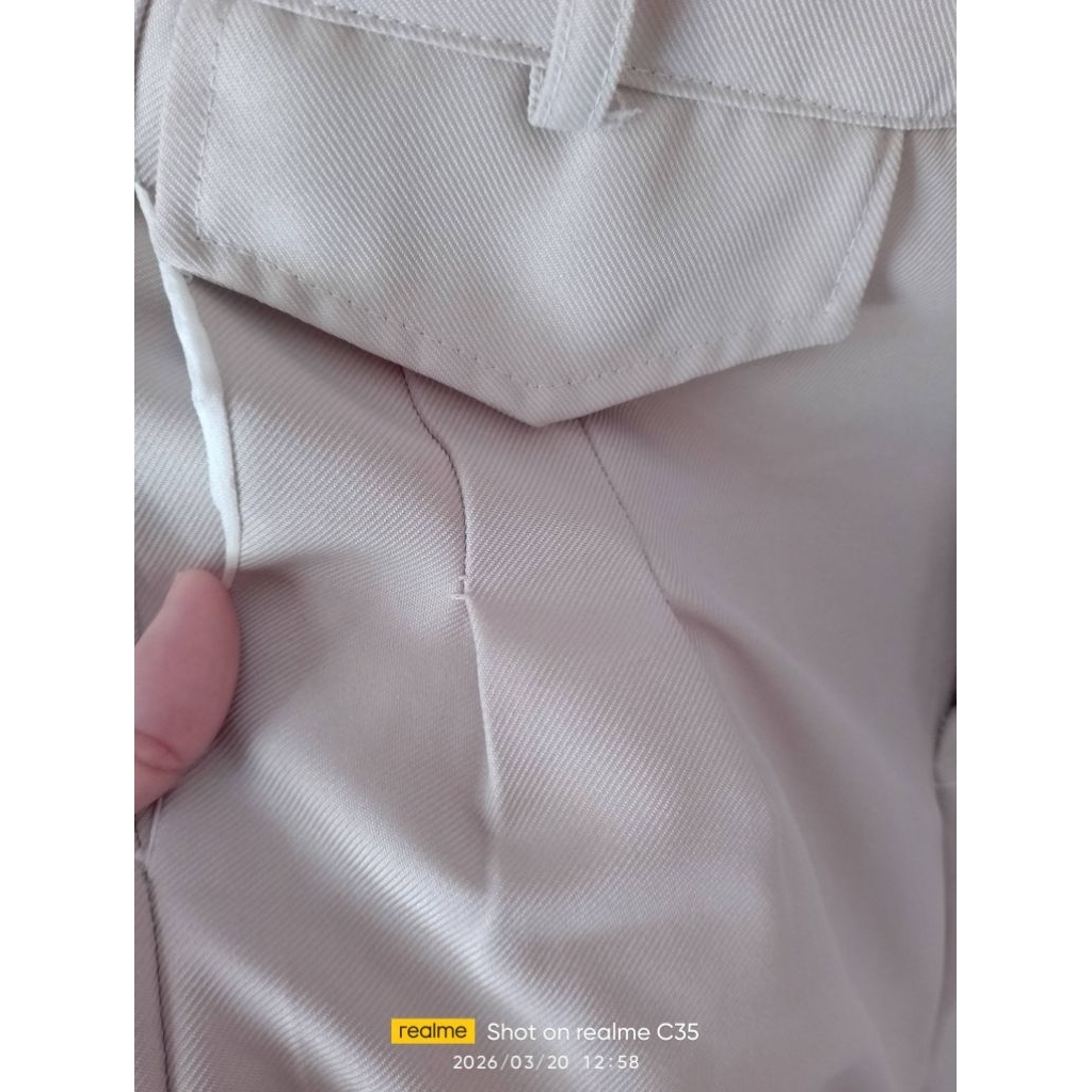 Celana kulot oro pants Loose pants trouser anti kusut warna ivory
