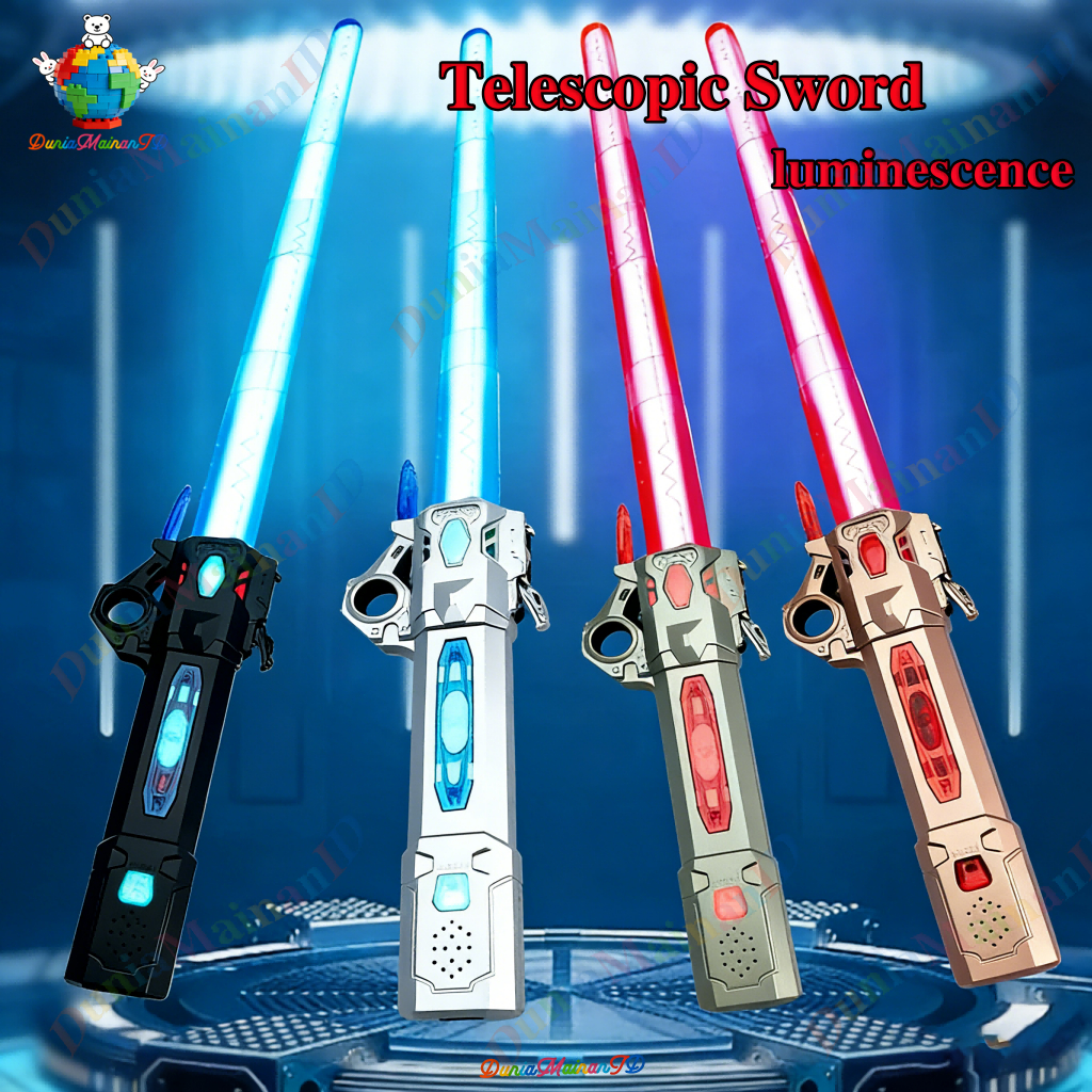 DUNIA Mainan Pedang Pedangan LightSaber Anak 2 in 1 Laser LED Lampu Suara Light Sword Connector