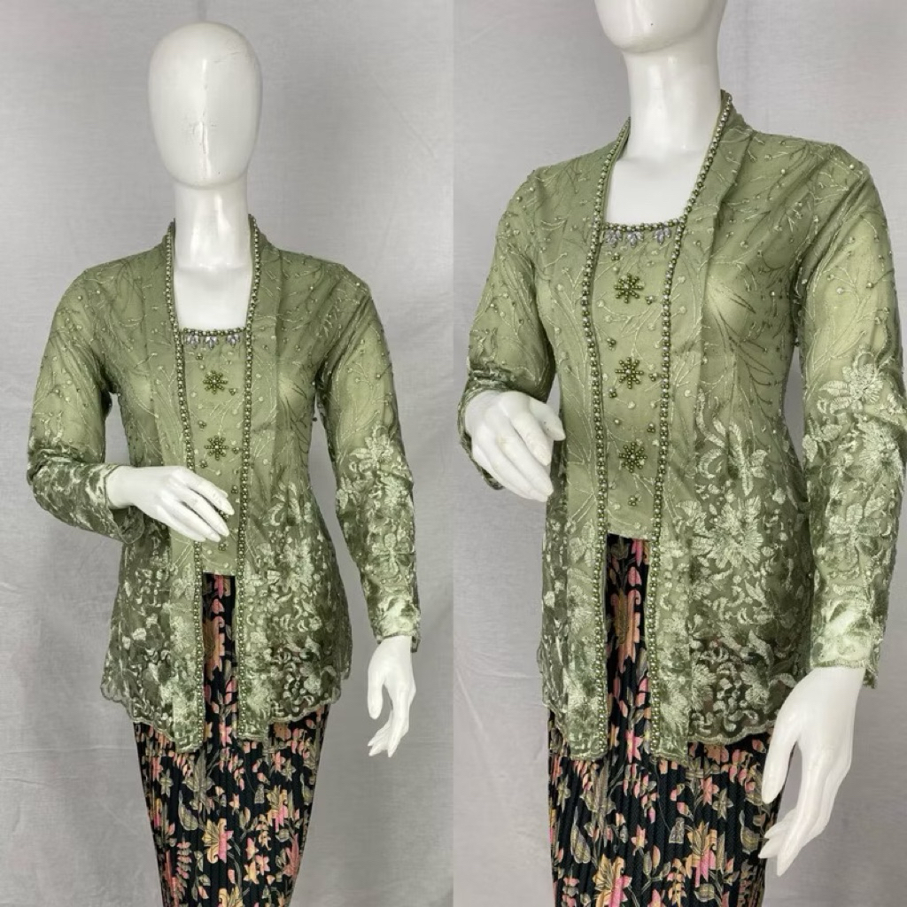 Kebaya Kutubaru Tile Payet / Kebaya Wisuda pesta Pernikahan Bridesmaid / Kebaya Tile Payet