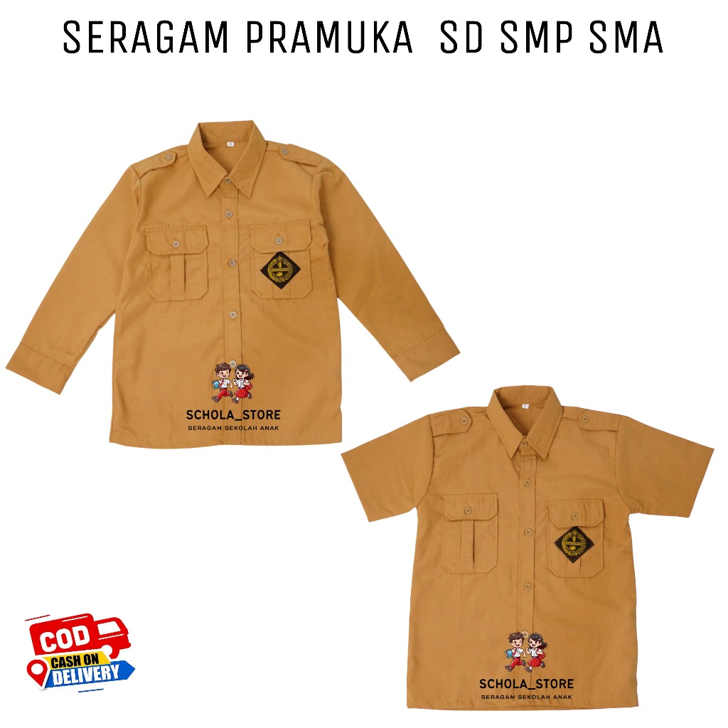 Baju Pramuka Penggalang Laki-Laki Seragam Sekolah SD SMP SMA Baju Pramuka laki Penggalang