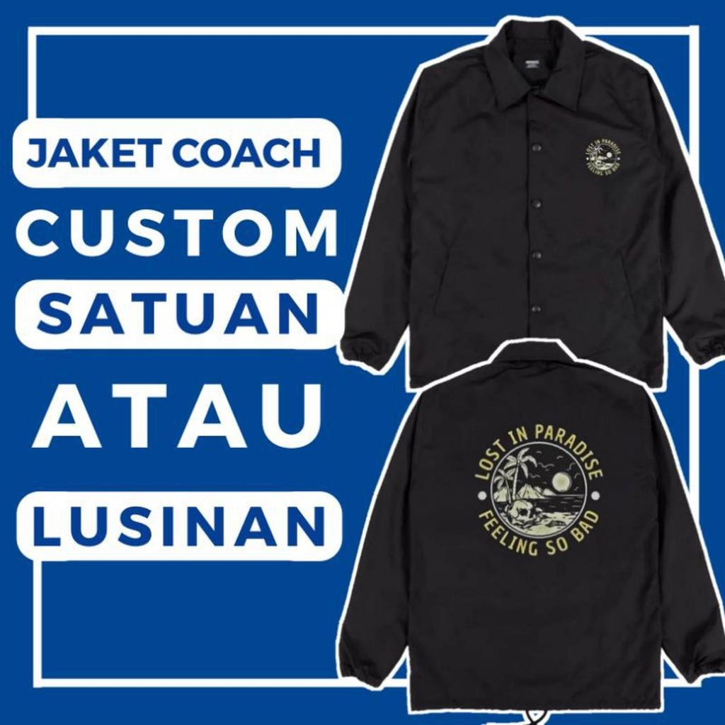 Jaket Coac Windbreaker Distro POLOS custom indonesia pria wanita unisex keren kata lucu anak dewasa 