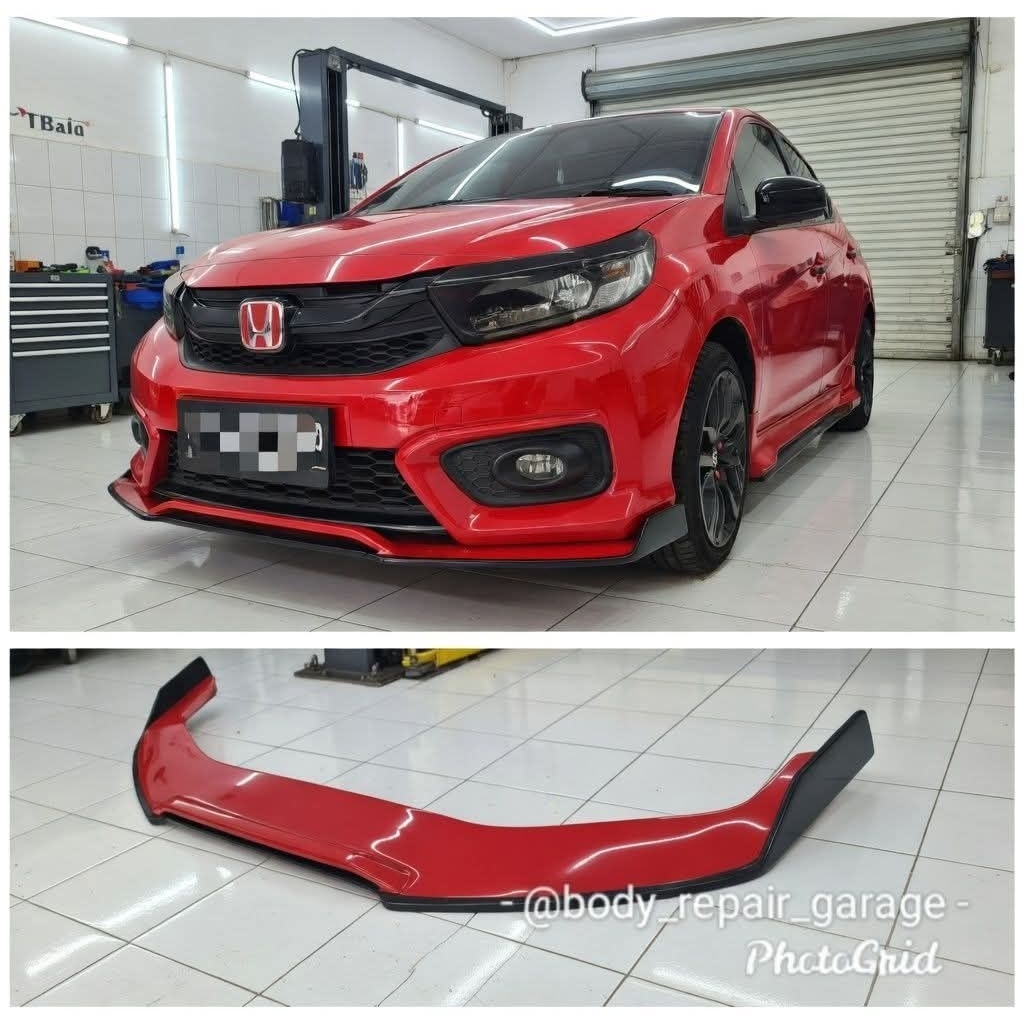 Front lips honda brio 2016-2022 warna kombinasi merah