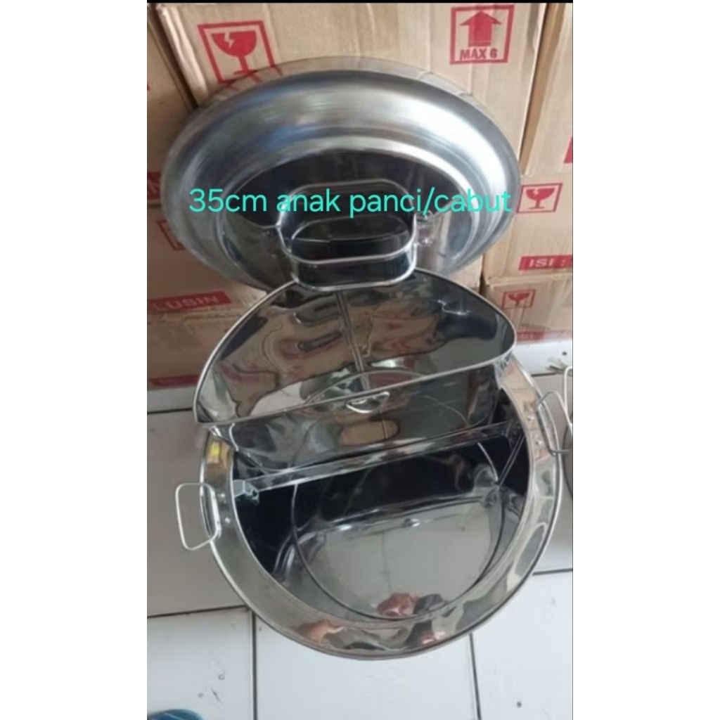 Tong mie ayam - tong mie ayam stainless - panci sekat - panci mie ayam - panci bakmi - tong bakmi