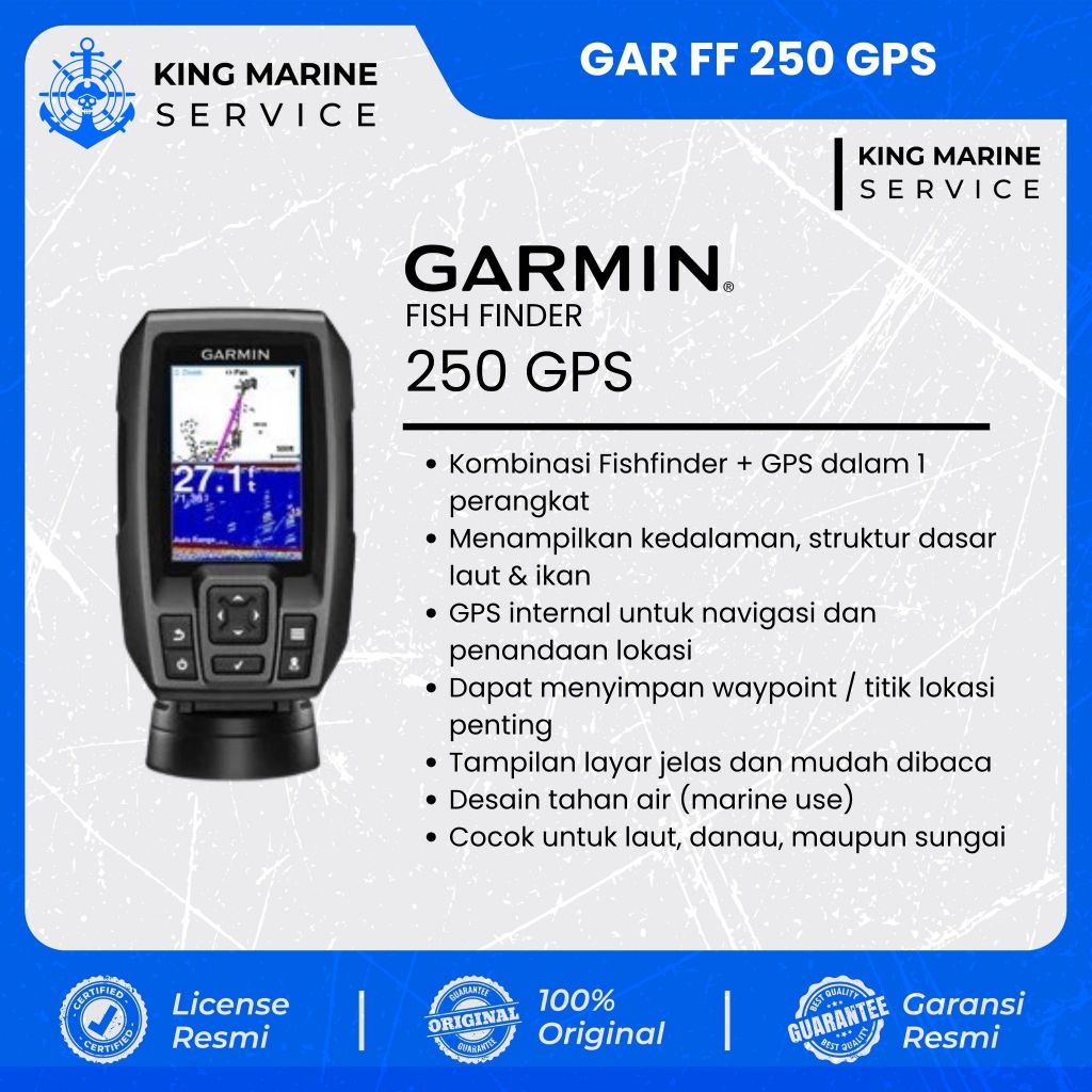 Garmin FF 250 GPS Fishfinder Sonar Pencari Ikan GPS Kapal Marine