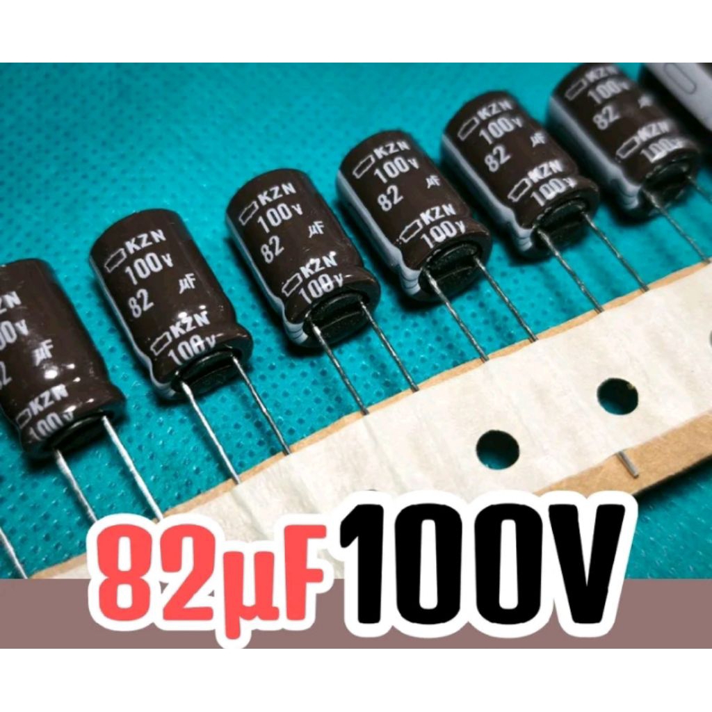 10 Pcs Kapasitor Elco 100v 82uf Elko 82uf 100v