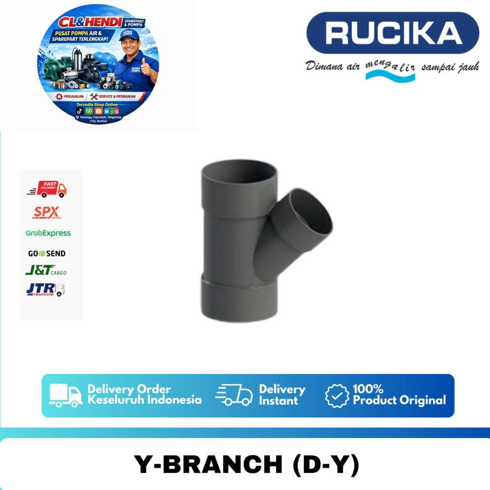RUCIKA Y Branch 45 D-Y PVC Rucika Pipa Air PVC 4 X 3 S.D 8 X 6