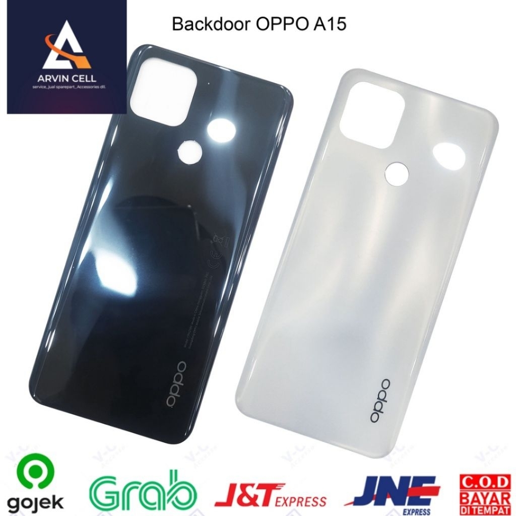 Tutup Belakang HP Oppo A15 - Warna Putih, Model Original, Kondisi Baru