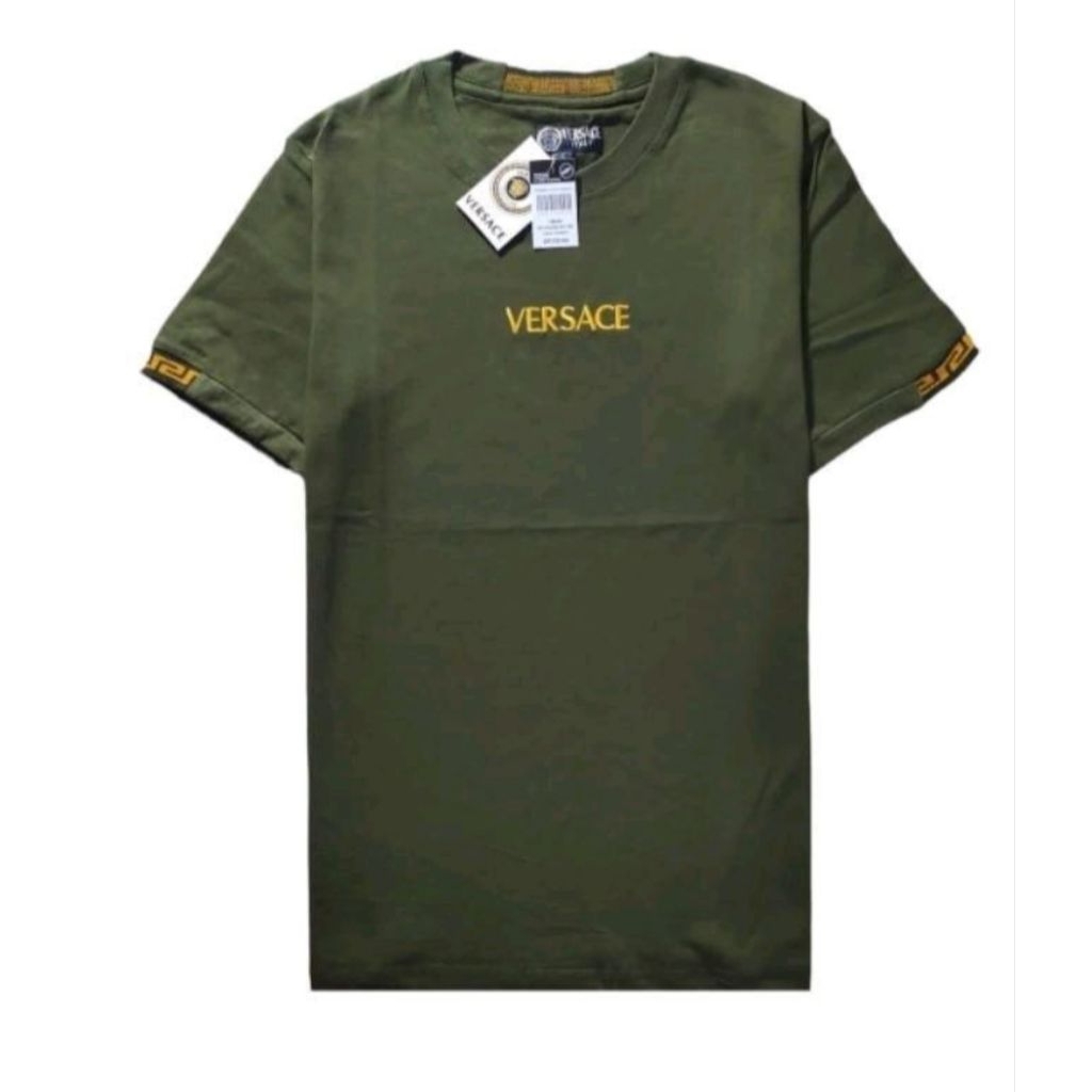 kaos pria wanita branded Versace motif bordir