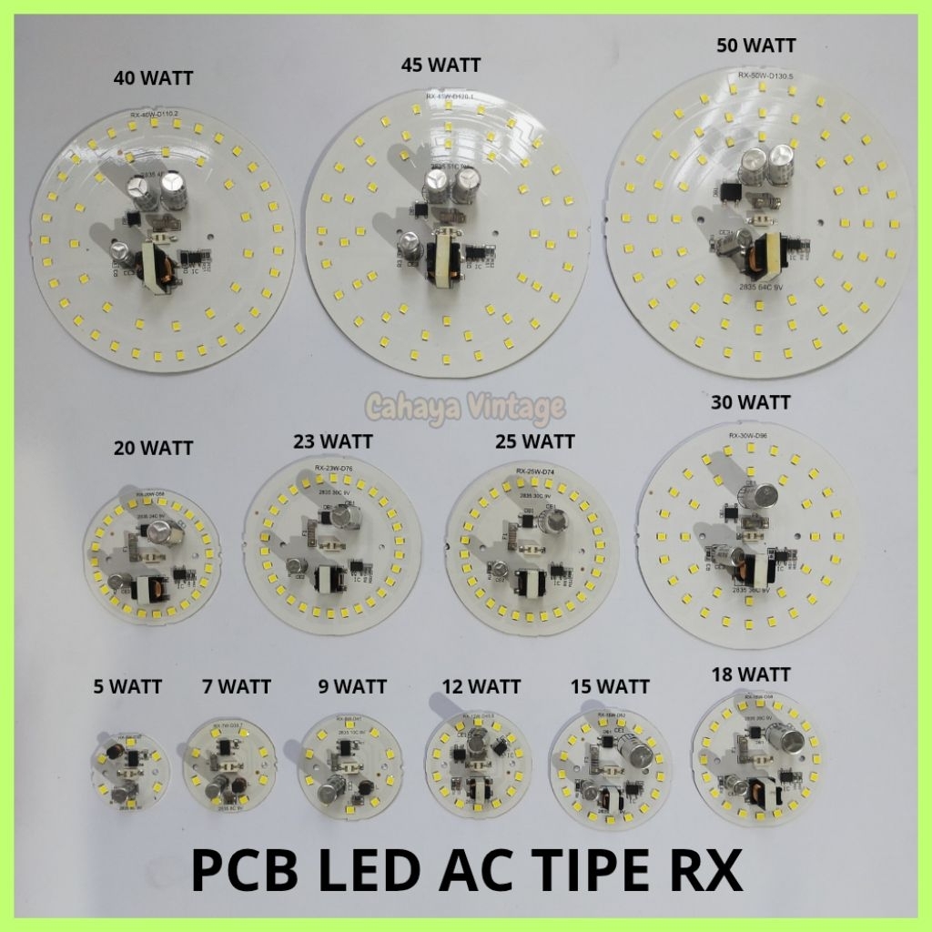 PCB LAMPU LED AC RX 5 7 9 12 15 18 20 23 25 30 40 45 50 WATT MESIN LAMPU LED CAHAYA PUTIH TERANG
