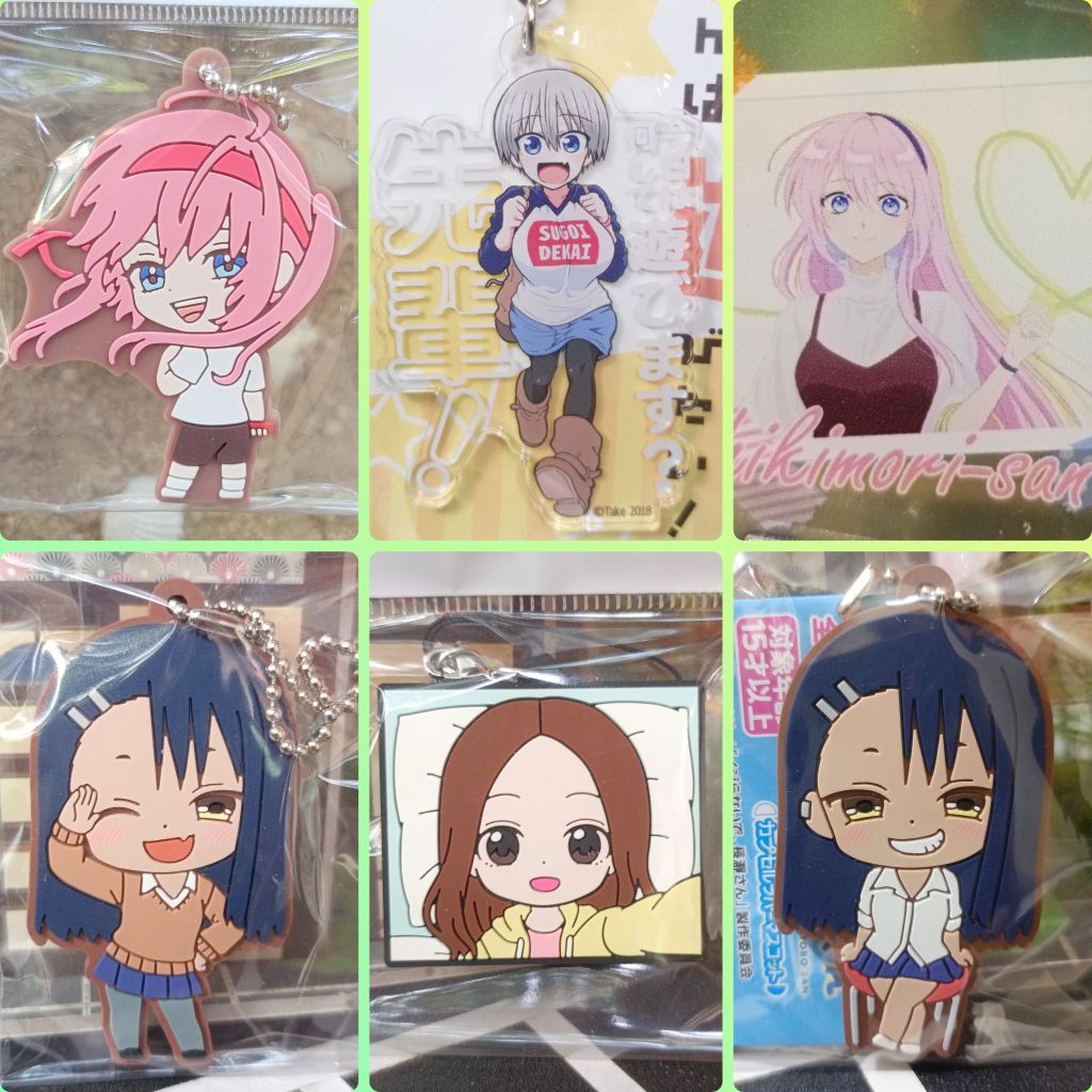 Official Shikimori's Not Just a Cutie Takagi-san Nagatoro-san Uzaki-chan keychain rubber akrilik