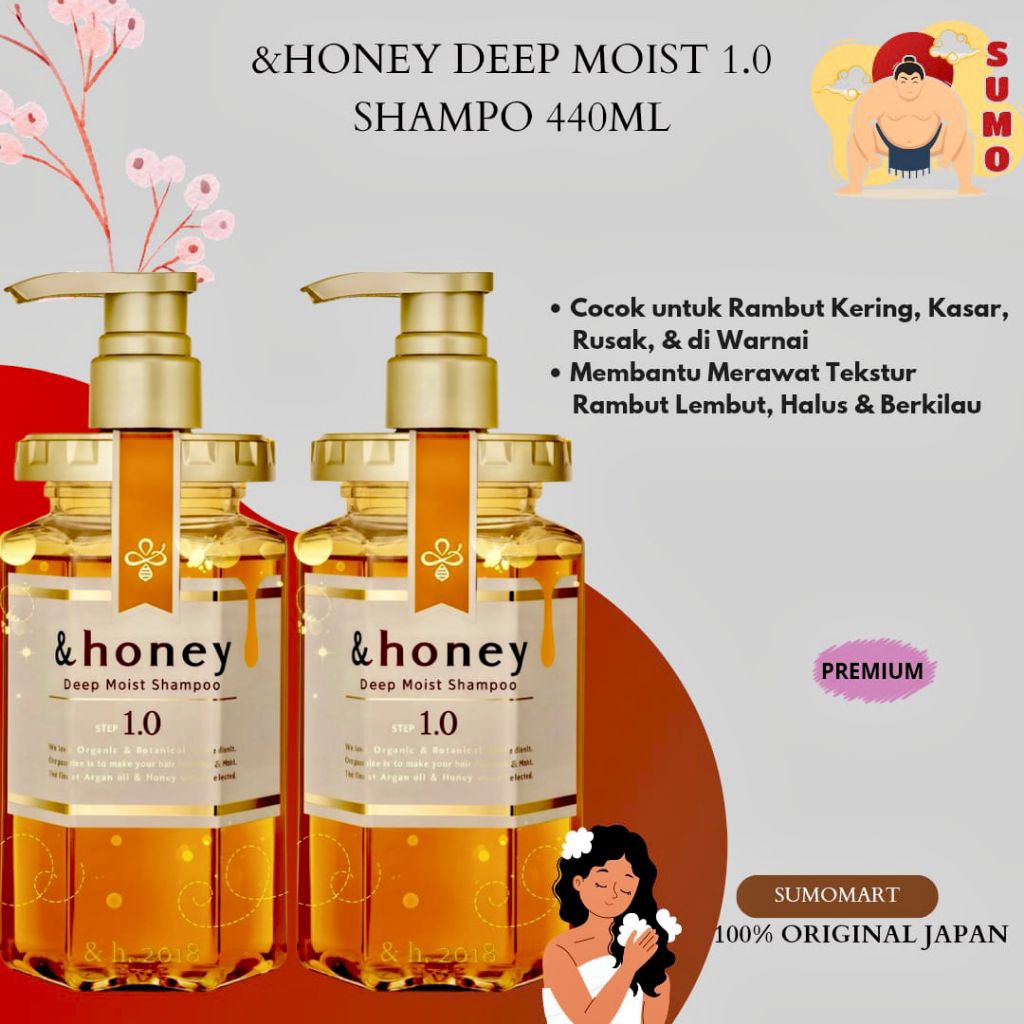 &HONEY SHAMPOO 1.0 DEEP MOIST 100% ORIGINAL JAPAN