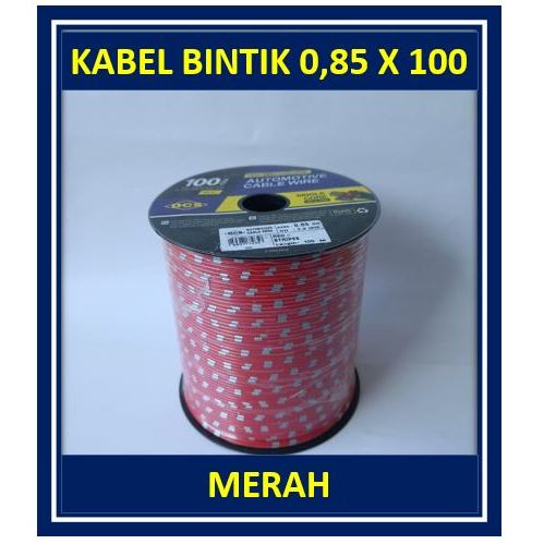 Kabel dcs 0,85 x 100 merah / kabel 0.85 x 100 / kabel bintik 0,85 / kabel sepeda / kabel mobil 0,85