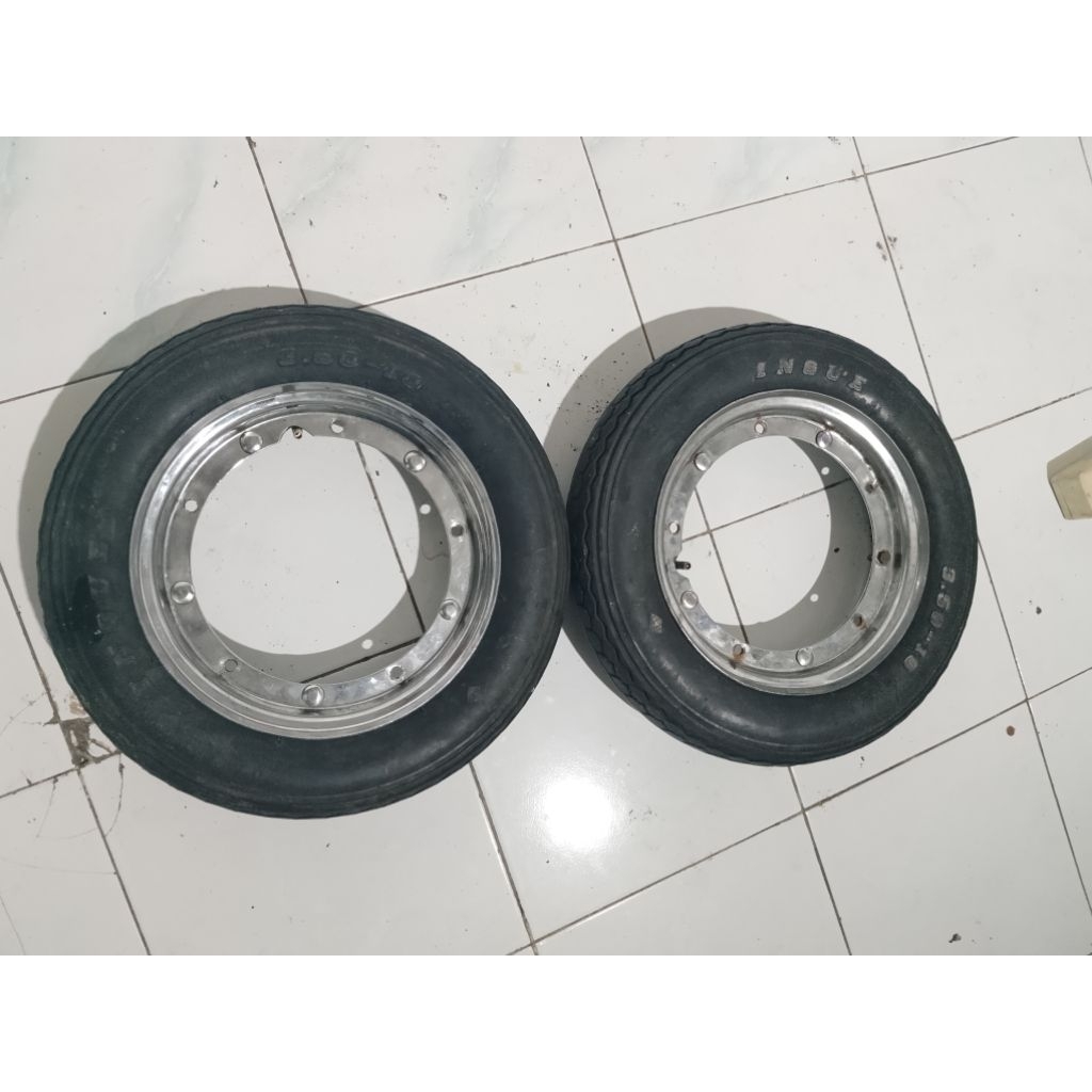 sepasang velg chrome shet ban r10 vespa