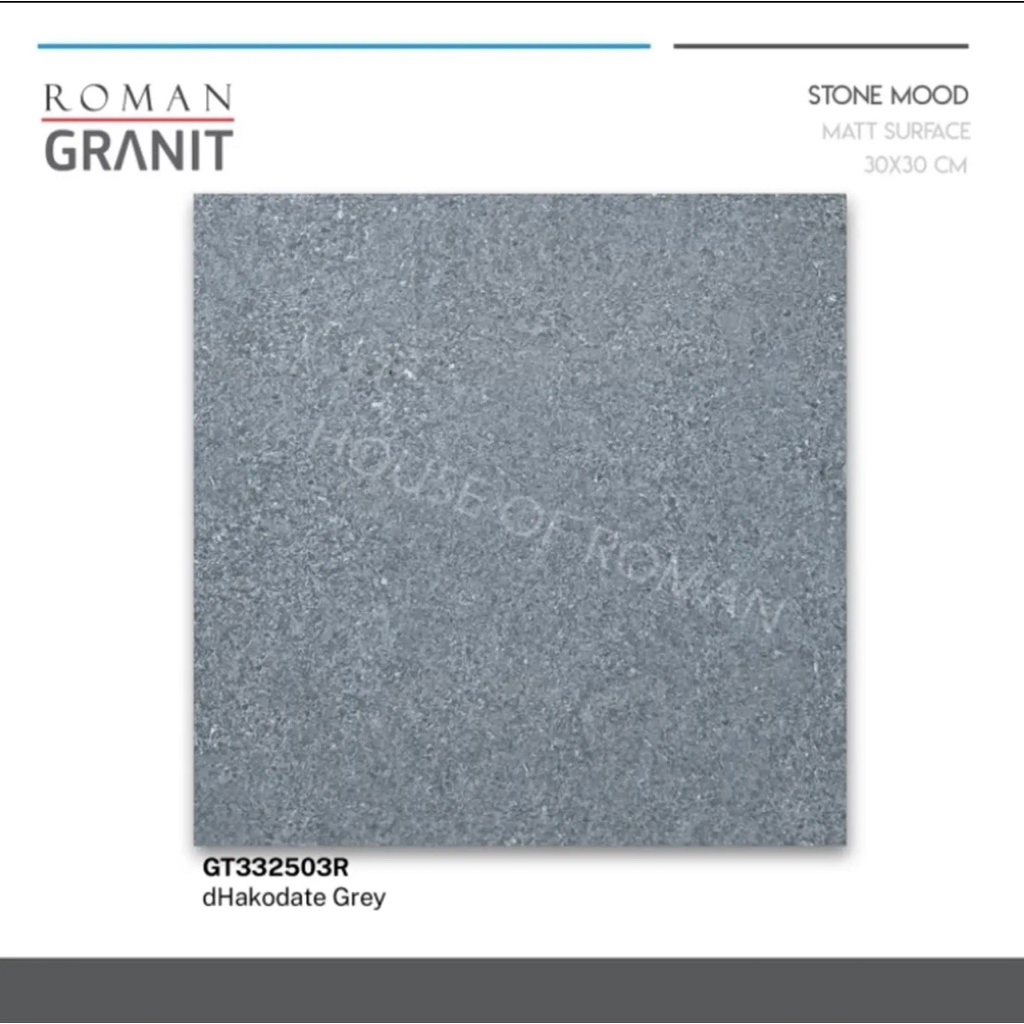 Roman Granit GT332503R dHakodate Grey/Granit Carport 30x30 Kasar/Ubin Garasi 30x30 abu abu