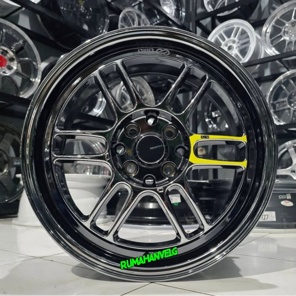 velg enkei rpf1 black chrome ring 16 lebar 7 et 40 velg racing r16 avanza Xenia velg mobil ring 16 v