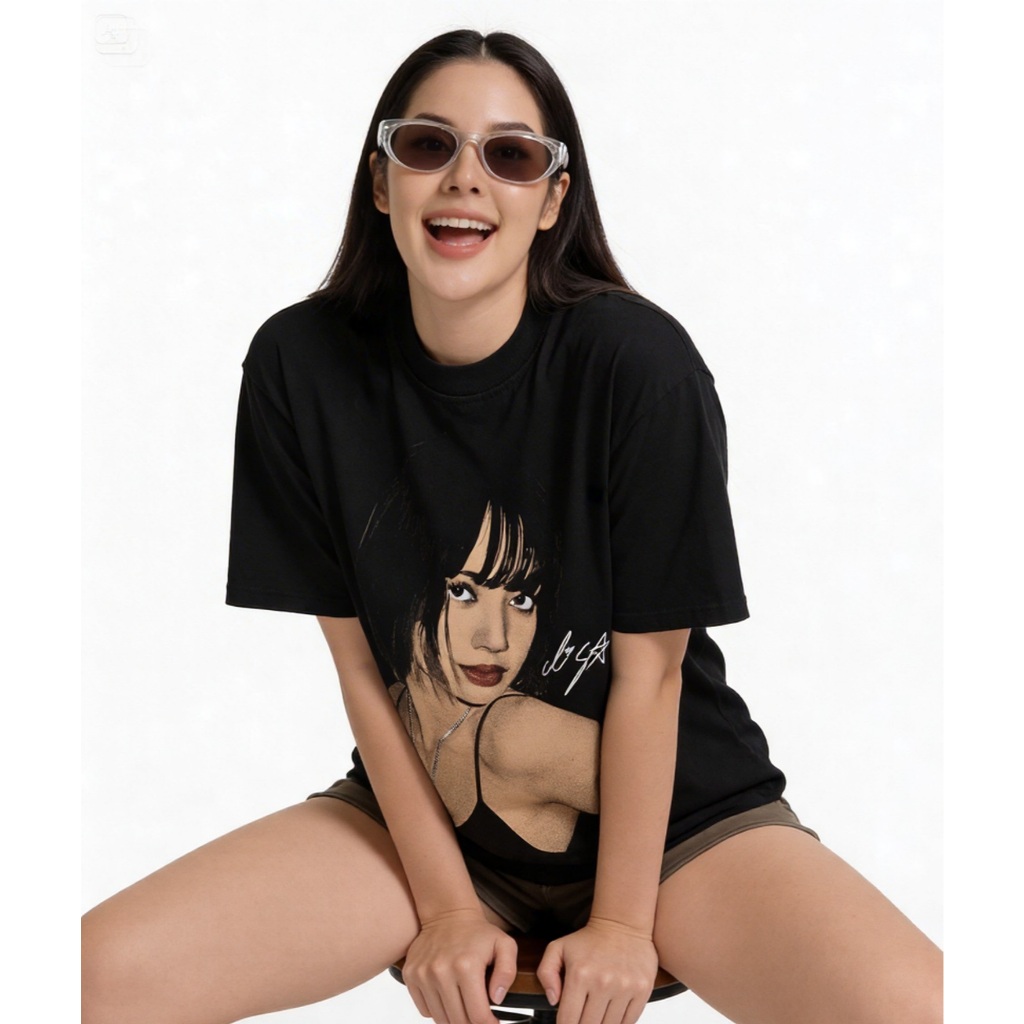 Kaos Tshirt Oversize Lisa Blackpink / Kaos Lisa Lalisa Blackpink Oversize Cotton 16s