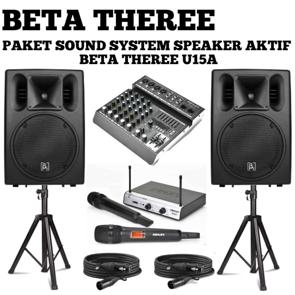 Paket Soundsystem Speaker Aktif Beta3 U15a Original Speaker 15inch Beta3 U15a