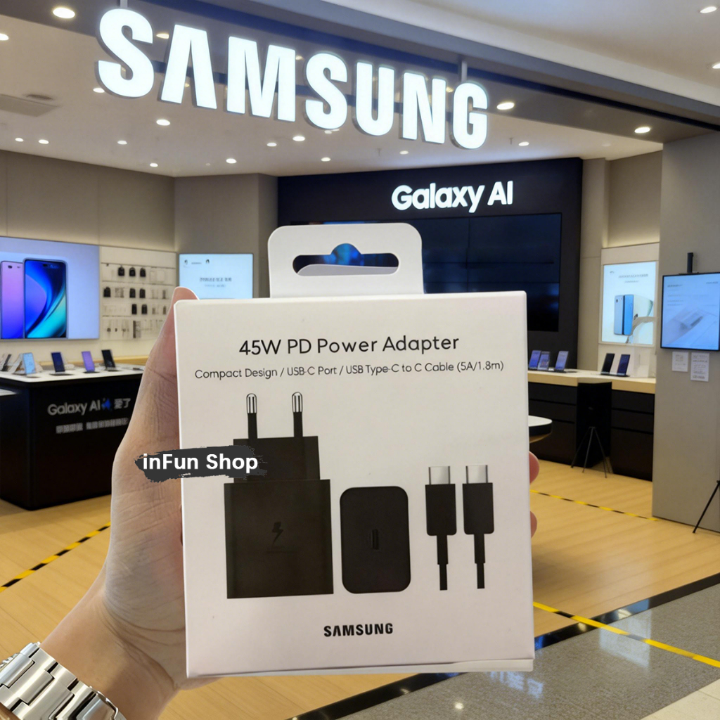 100% Original Samsung Charger Set Fast Charging 25W/45W 3A/5A  Type C Kabel 1 Meter/1.8 Meter
