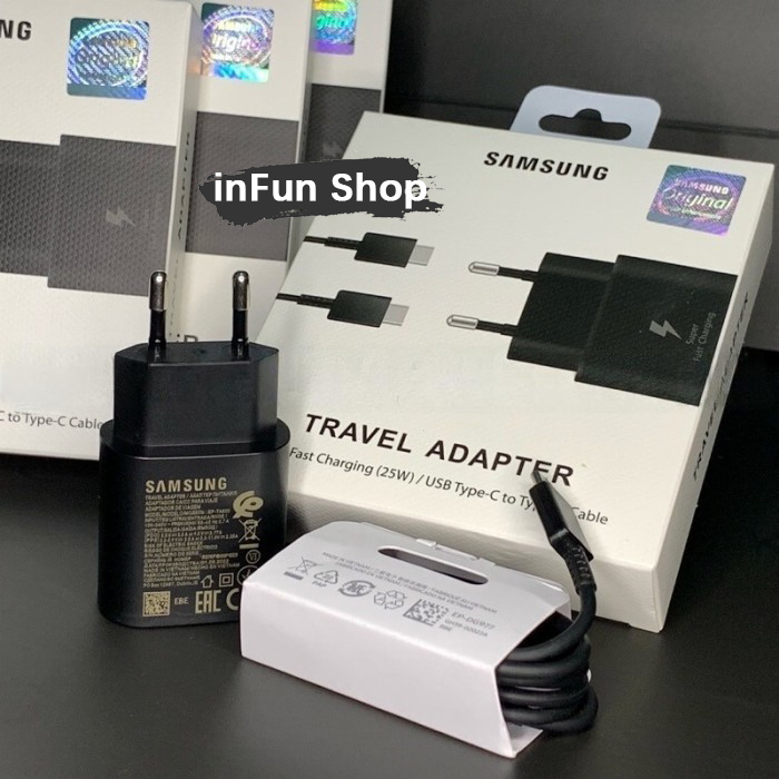 100% Original Fast Charging 45W Set Charger Samsung 3A/5A Type-C Kabel Data 1 Meter/1.8 Meter