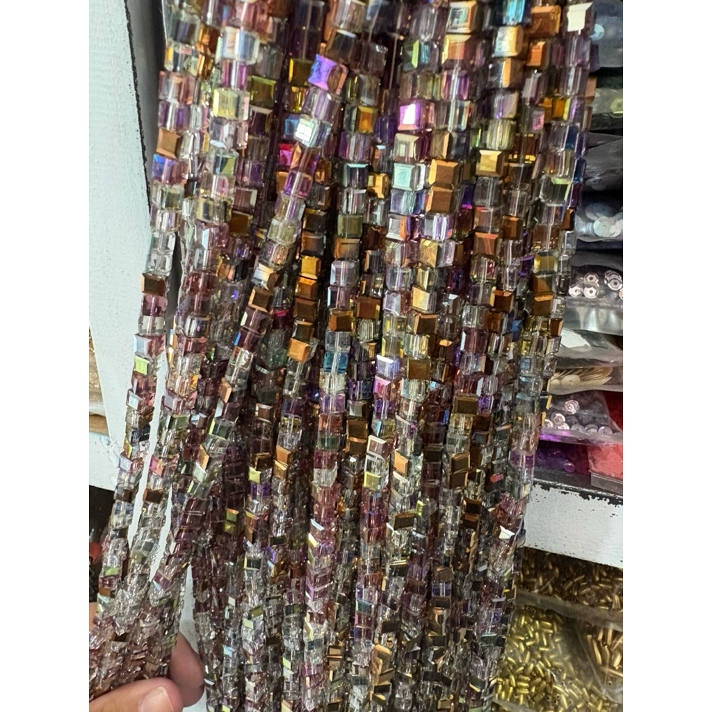 Grosir 100pcs Kubus Ceko renceng manik 6mm A3 Kotak 3A AAA monte mote beads diy crystal kristal ronc