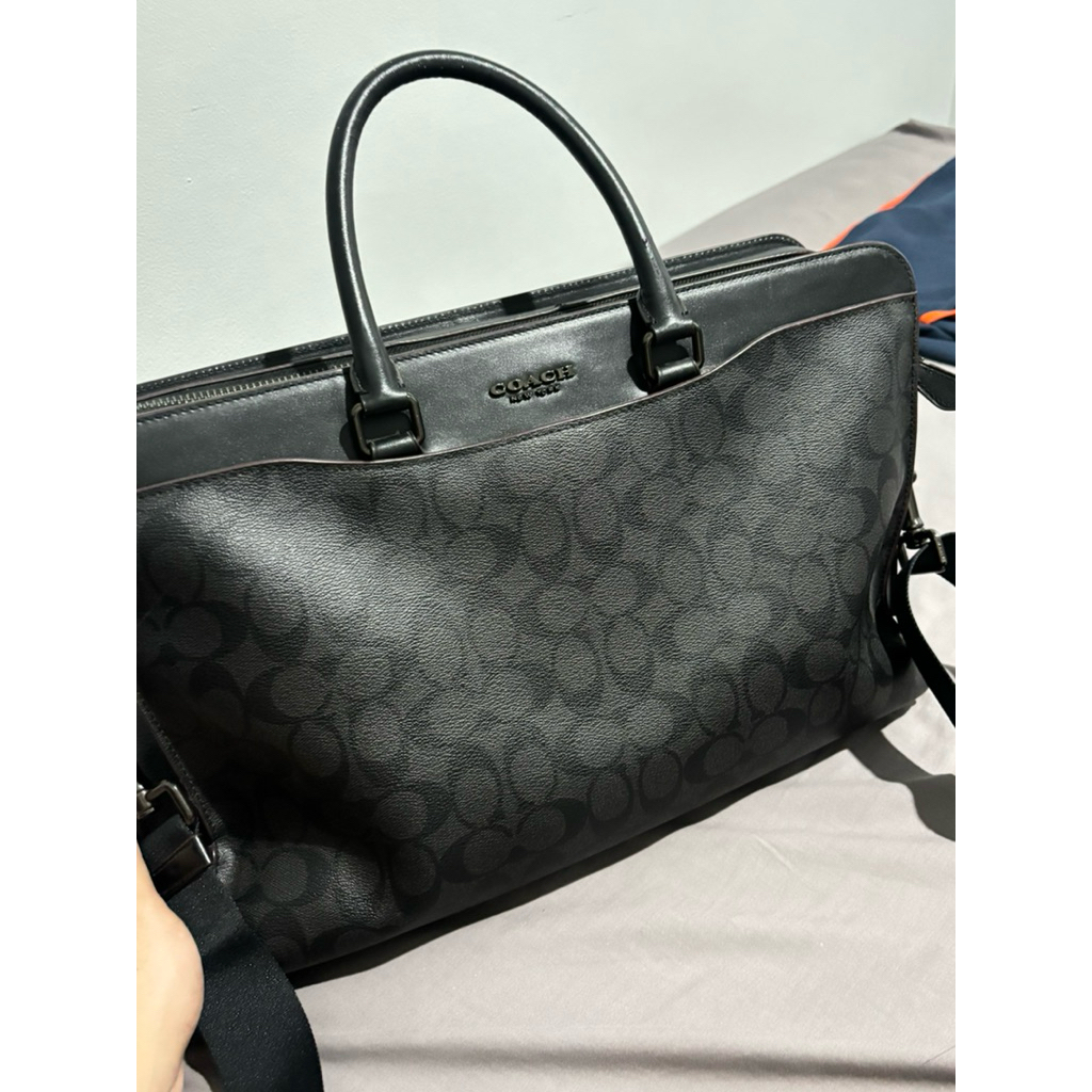 Coach Metropolitan Slim Briefcase - Signature Charcoal/Black