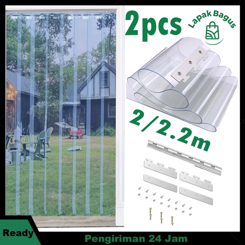 2pcs Pvc Strip Curtain Tirai Pvc Pintu Tirai Plastik Pvc Curtain Gorden Plastik Transparan Universal