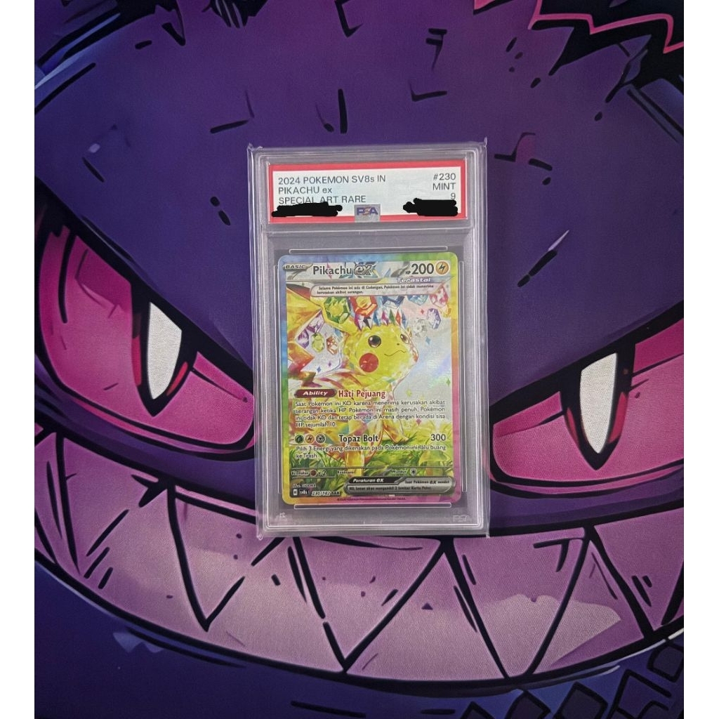 PSA 9 PIKACHU EX SAR KILAT RASI INDONESIA