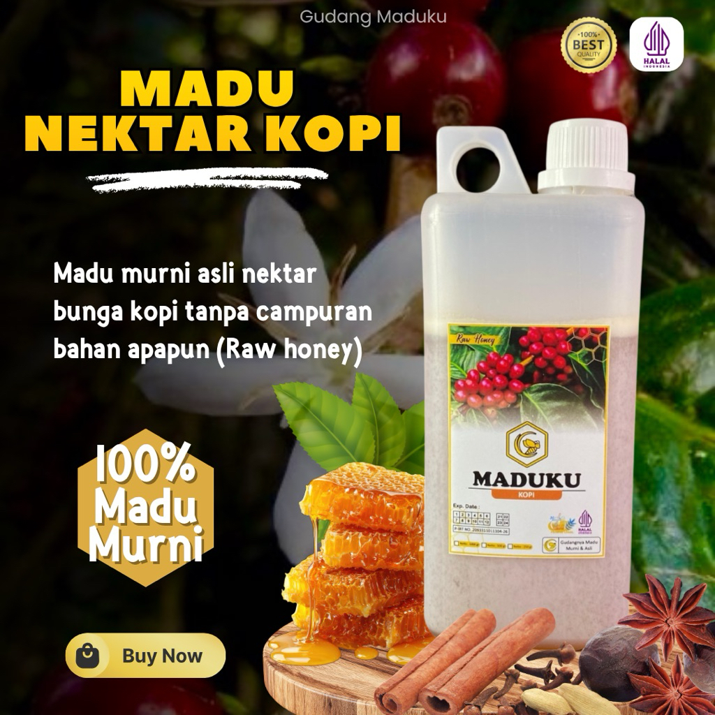 [Gudang Maduku] Madu Nektar Kopi Murni Asli 100% tanpa Campuran Madu Original