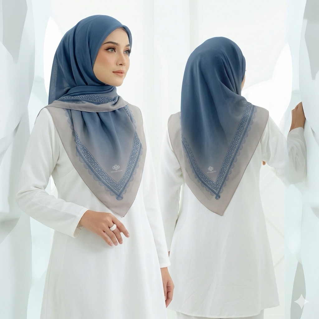 AGNIA Hijab Motif Gradia New Series Kerudung Segiempat Kekinian