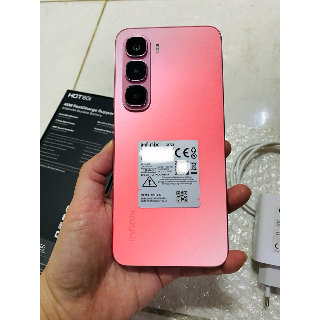 Infinix Hot 60i 6/128GB HP SECOND Full Set - Up to 12GB Extended RAM - Helio G81 HP Bekas