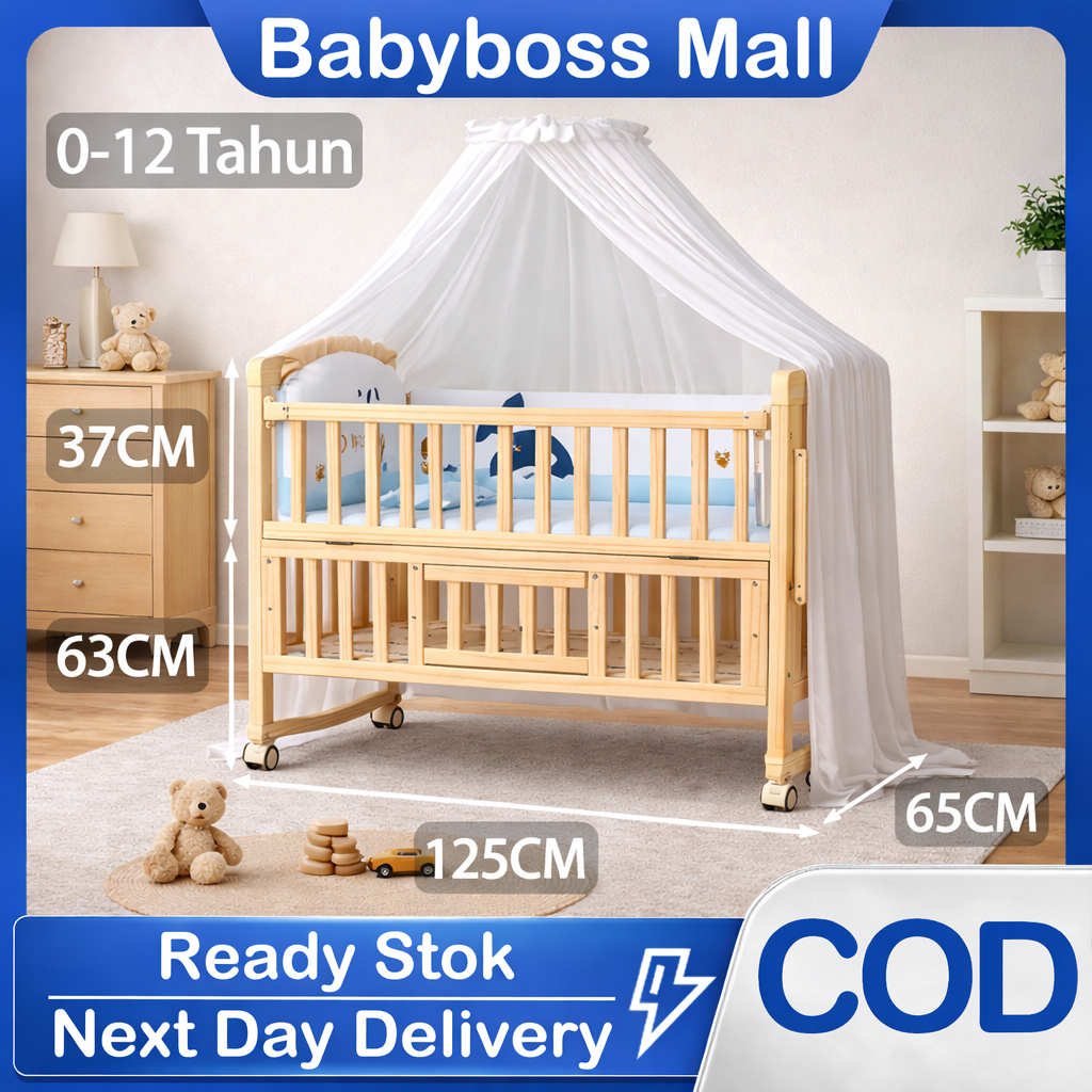 Tanpa Cat Tanpa Formalin Tempat Tidur Bayi Kayu Box Bayi Tempat Tidur Bayi Set Lengkapbok Bayi Tempa