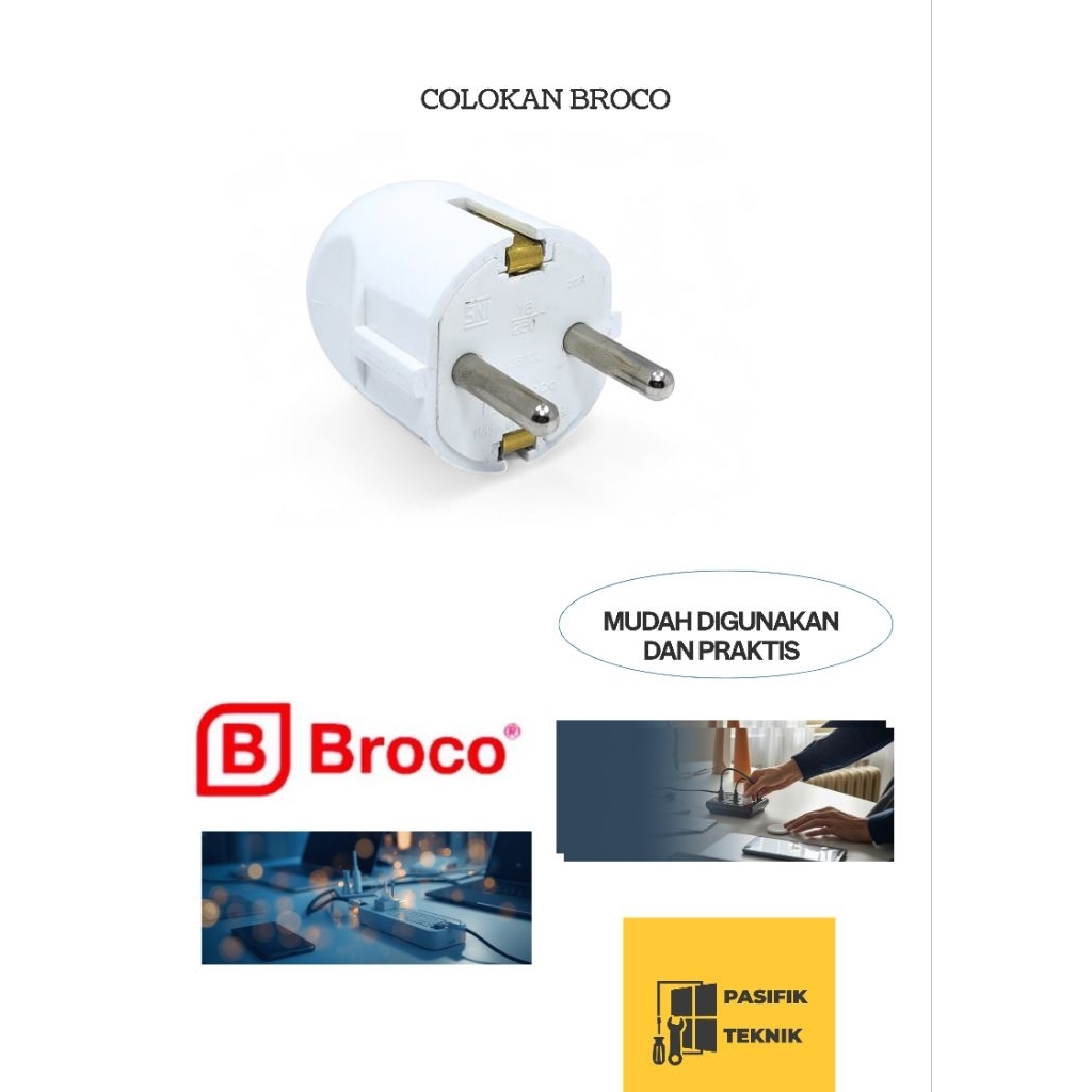 BROCO steker broco colokan bulat Broco